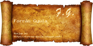 Forrás Gyula névjegykártya