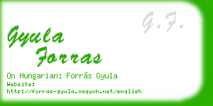 gyula forras business card
